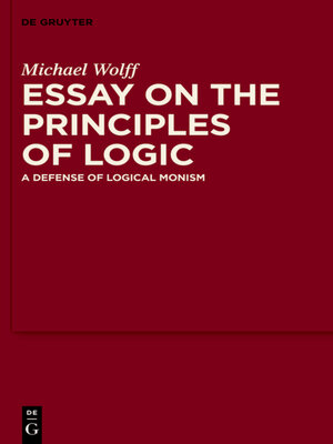 cover image of Essay on the Principles of Logic